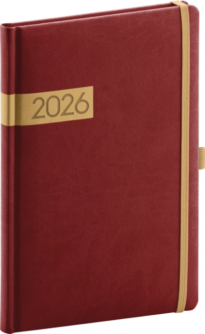Agendă săptămânală bordo-aurie 2026