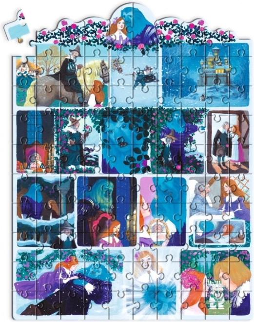 Puzzle cu povestea Frumoasa şi Bestia 100 de piese