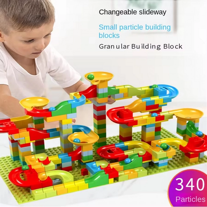 Traseu cu bile de construcție 340 piese de la Woopie