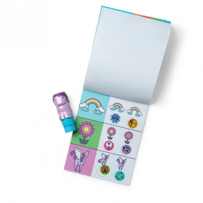 Wow! autocolant și ștampilă cu unicorn mov