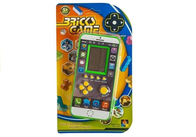 Joc electronic Tetris cu design de telefon verde