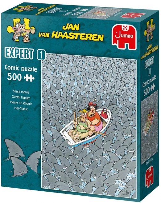 Puzzle distractiv cu rechini de la Jan van Haasteren - 500 piese