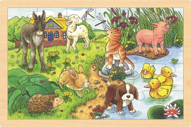 Puzzle din lemn Animale de la fermă 24 piese