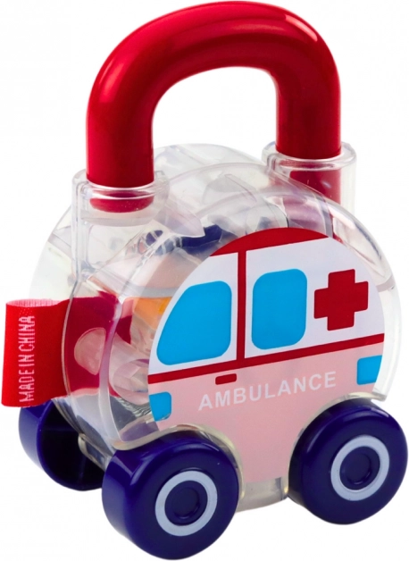 Set educațional de mașinuțe cu chei Poliție, Pompieri, Ambulanță