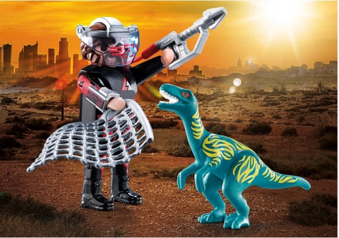 set duo Playmobil vânătoarea de Velociraptor