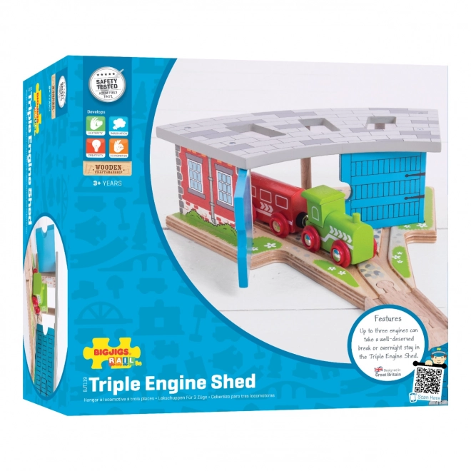 Depoul triplu cu porți Bigjigs Rail