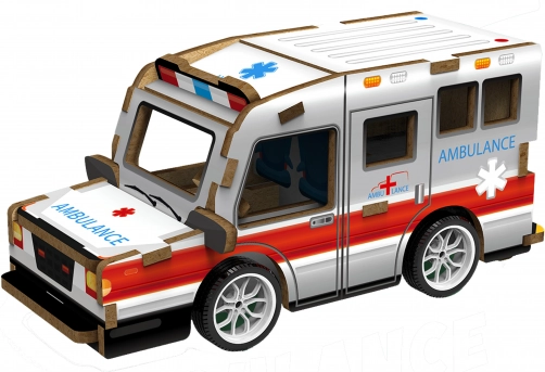 Puzzle 3D din lemn Ambulanță