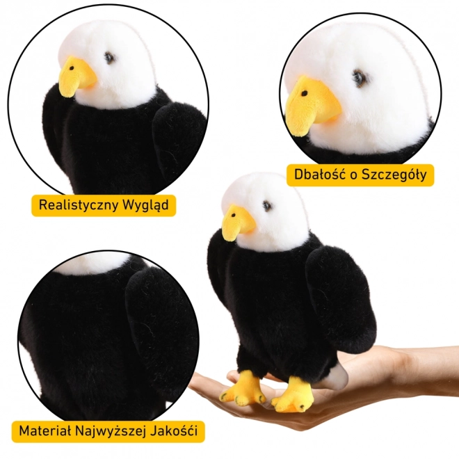 Orzelet din pluș alb-negru 25 cm