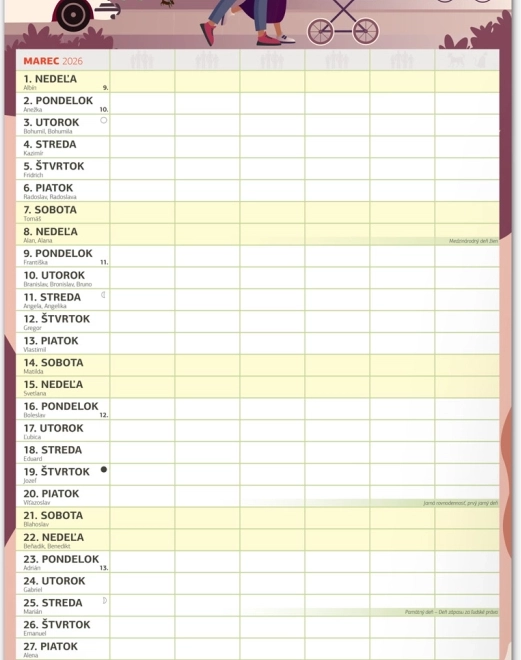 Calendar perete Planificator de Familie XXL 2026