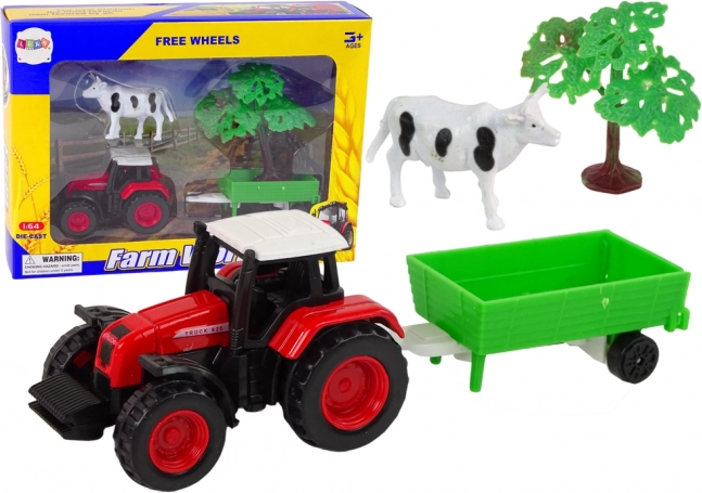 Set Copii Tractor cu Remorcă și Animale Fermier