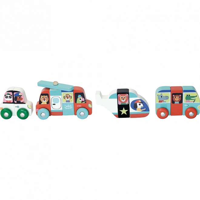 Puzzle magnetic din lemn Vilac Transport