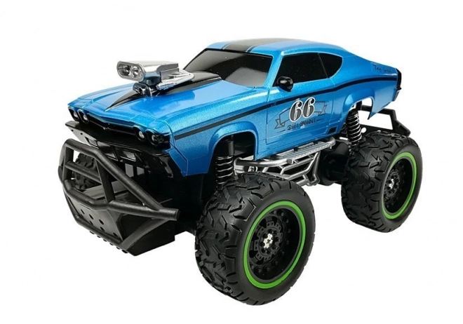 Mașină cu Telecomandă Off-Road Albastră cu Roți Mari