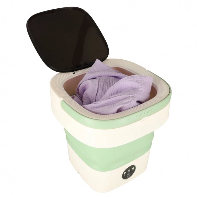 Mașină de spălat rufe pliabilă portabilă verde 12L