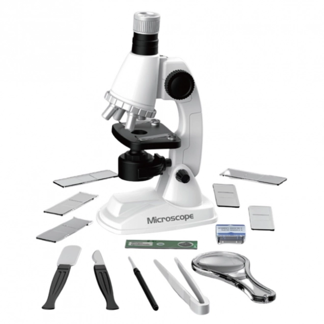 Microscop educativ pentru copii cu accesorii alb
