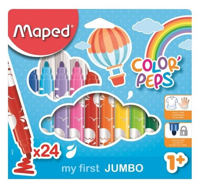 Set fixuri colorate Color'Peps Early Age Jumbo 24 bucăți