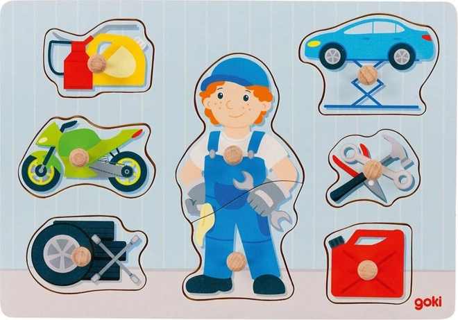 Puzzle din lemn pentru mecanic auto