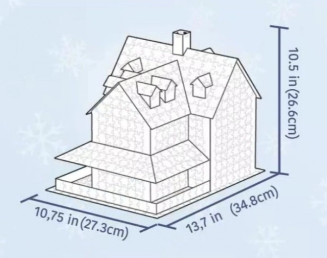 Puzzle 3D cabană de Crăciun 1100 piese