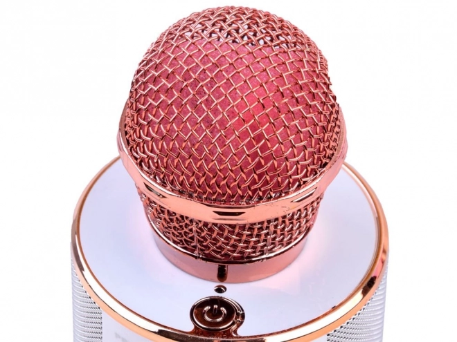 Mikrofon karaoke wireless cu difuzor – Roz
