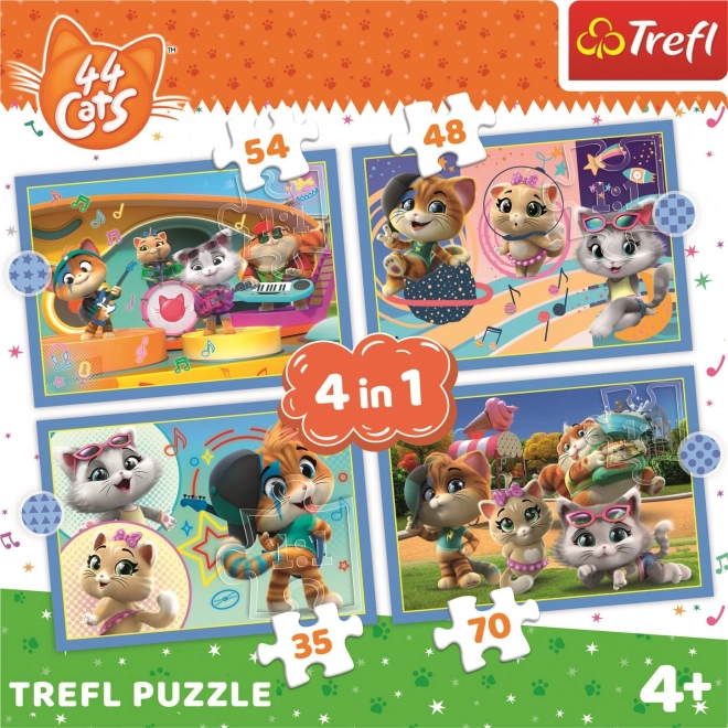 Puzzle cu pisici TREFL echipa 4in1