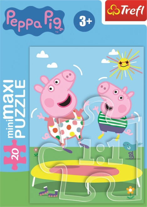 Puzzle Peppa Pig pe trambulină 20 piese