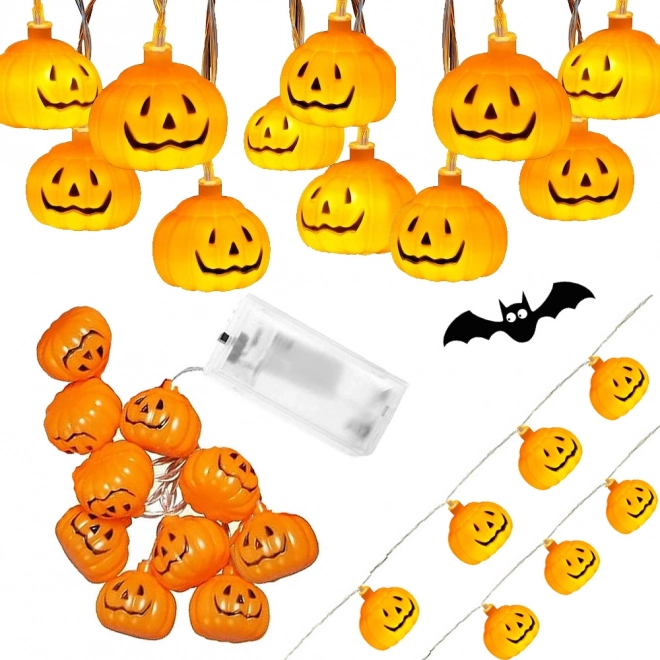 Ghirlandă luminoasă dovleac pentru Halloween 200 cm