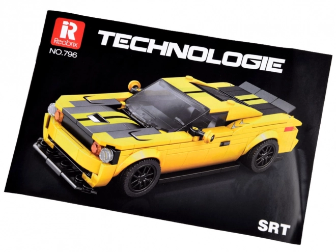 Set de construcție auto sportiv galben cu 336 piese