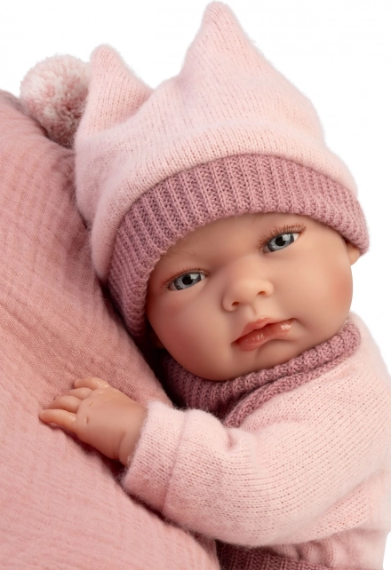 Păpușă realistă bebelușă New Born Fetiță cu corp din vinil integral 40 cm