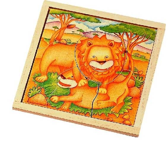 Puzzle din lemn Leul Safari pentru copii