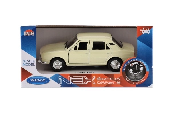 Mașină de jucărie Škoda 105L din metal și plastic, 11cm, 1:34-39