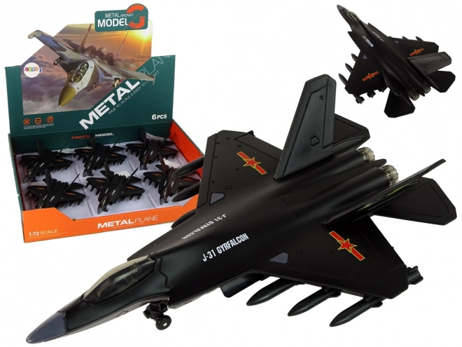 model de avion cu frecare negru 1:72
