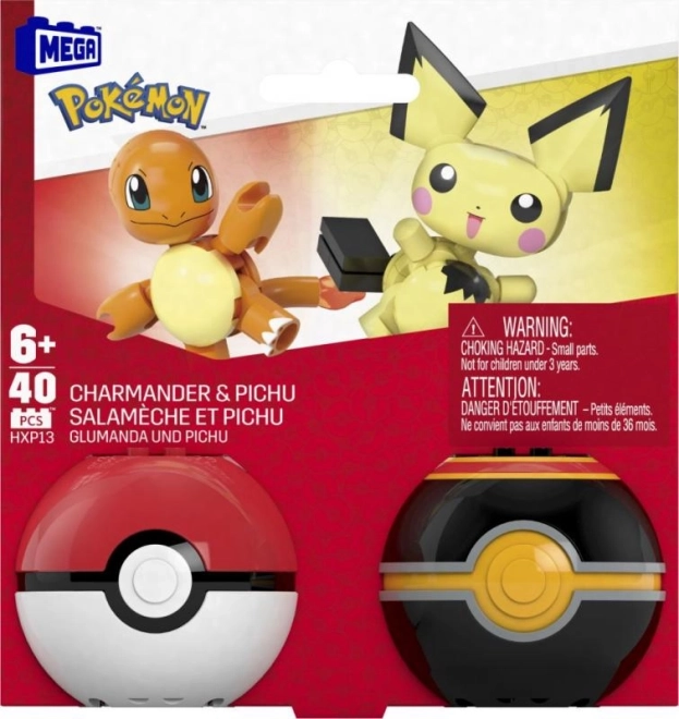 Mega Construx Pokémon Pokéball cu Charmander și Pichu