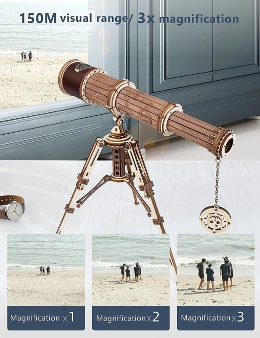 Puzzle 3D din lemn RoboTime - Telescop de pirat