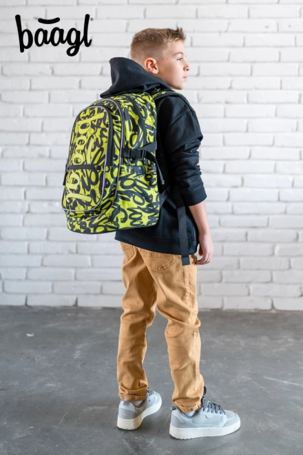 BAAGL 3 SET Core Lime: rucsac, penar, saculet