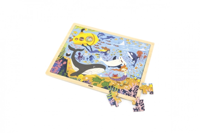 Puzzle din lemn 48 de piese - viața marină