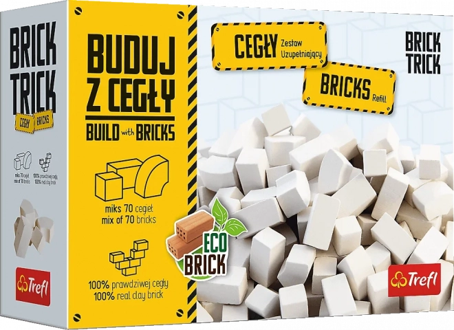 Cărămizi albe pentru construcții castel - set 70 bucăți Brick Trick