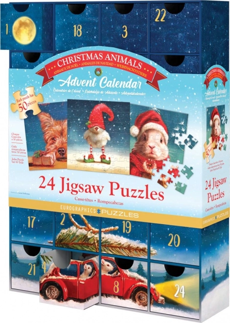 calendar de Advent Puzzle Eurographics: animale de Crăciun