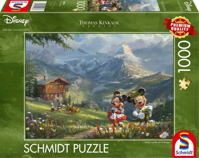 Puzzle MICKEY & MINNIE în Alpi 1000 piese