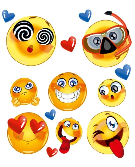Motivuri emoji jucăușe pe o singură coală