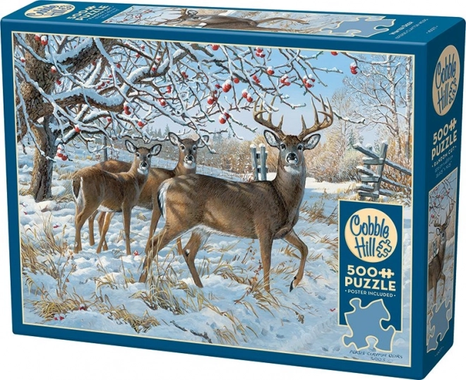 Puzzle Jeleni în iarnă 500 piese