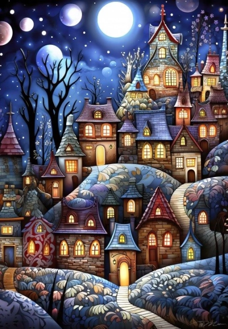 Puzzle Sat la Lună Plină 1000 de piese