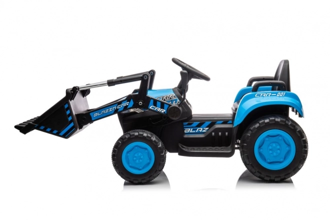 Tractor electric pentru copii cu cupă albastră
