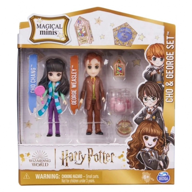 Figurine Harry Potter George și Cho cu accesorii