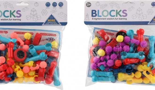 Set de construcție blocuri din plastic colorate