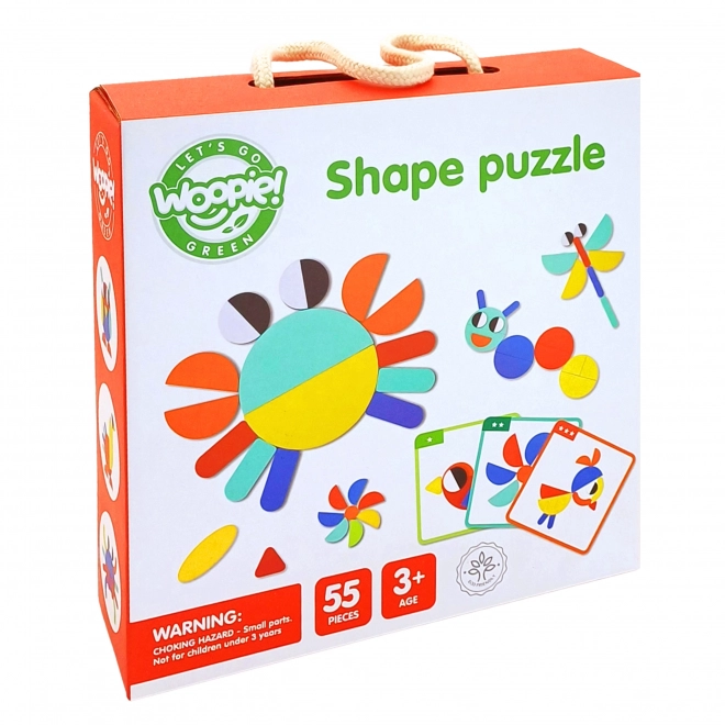 Puzzle din lemn Montessori cu 40 de modele de la WOOPIE Green