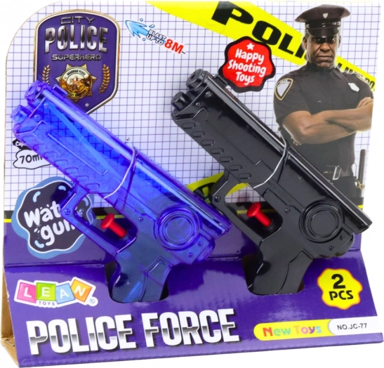 Set pistoale de apă Poliție albastru negru 2 buc