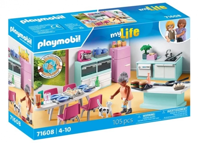 Set figurine Playmobil Bucătărie cu sală de mese