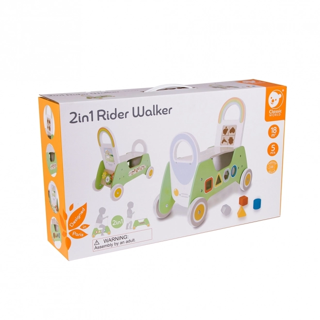 Jeep clasic din lemn Montessori 2-in-1