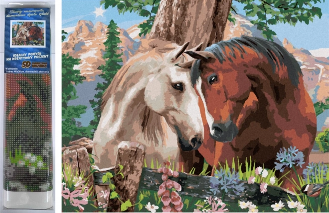 Pictură cu diamante armonia cailor Norimpex 30x40cm
