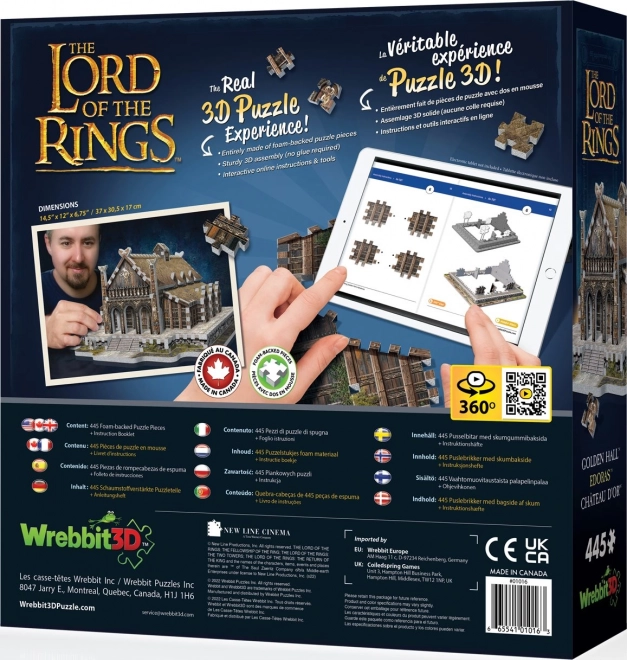 Puzzle 3D Sala de Aur Edoras din Stăpânul Inelelor 445 de piese