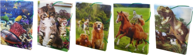 Cutie pentru caiete A5 cu elastic 3D mix